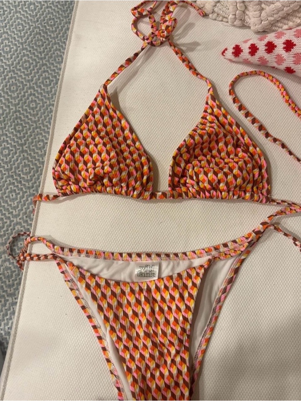 wild fable Pink Orange Yellow Geometric Bikini Bottom